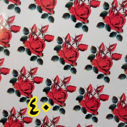  تصویر کد ۴۰ ترنسفر سرد گل رز با سه غنچه